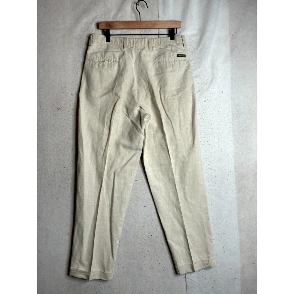 Dockers Dress Pants Mens 34X31 Beige Cotton Cuffed Hem Casual Straight Leg